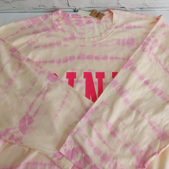 VICTORIA’S SECRET 'PINK' LOGO CREW MID~SLEEVE TIE-DYE ULTRA SOFT TEE - Picture 15 of 16